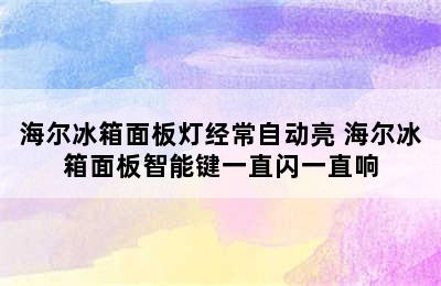 海尔冰箱面板灯经常自动亮 海尔冰箱面板智能键一直闪一直响